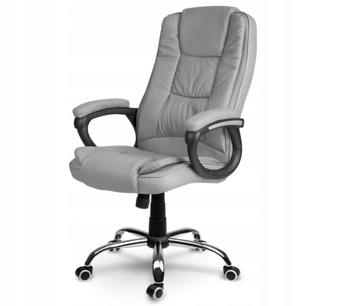Fotel biurowy szary ergonomiczny komfortowy do pracy i relaksu STILO