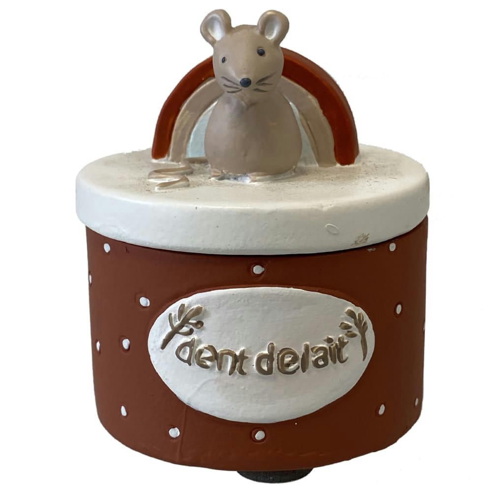 ARC EN CIEL - Boite à dents de lait arc en ciel et souris orange