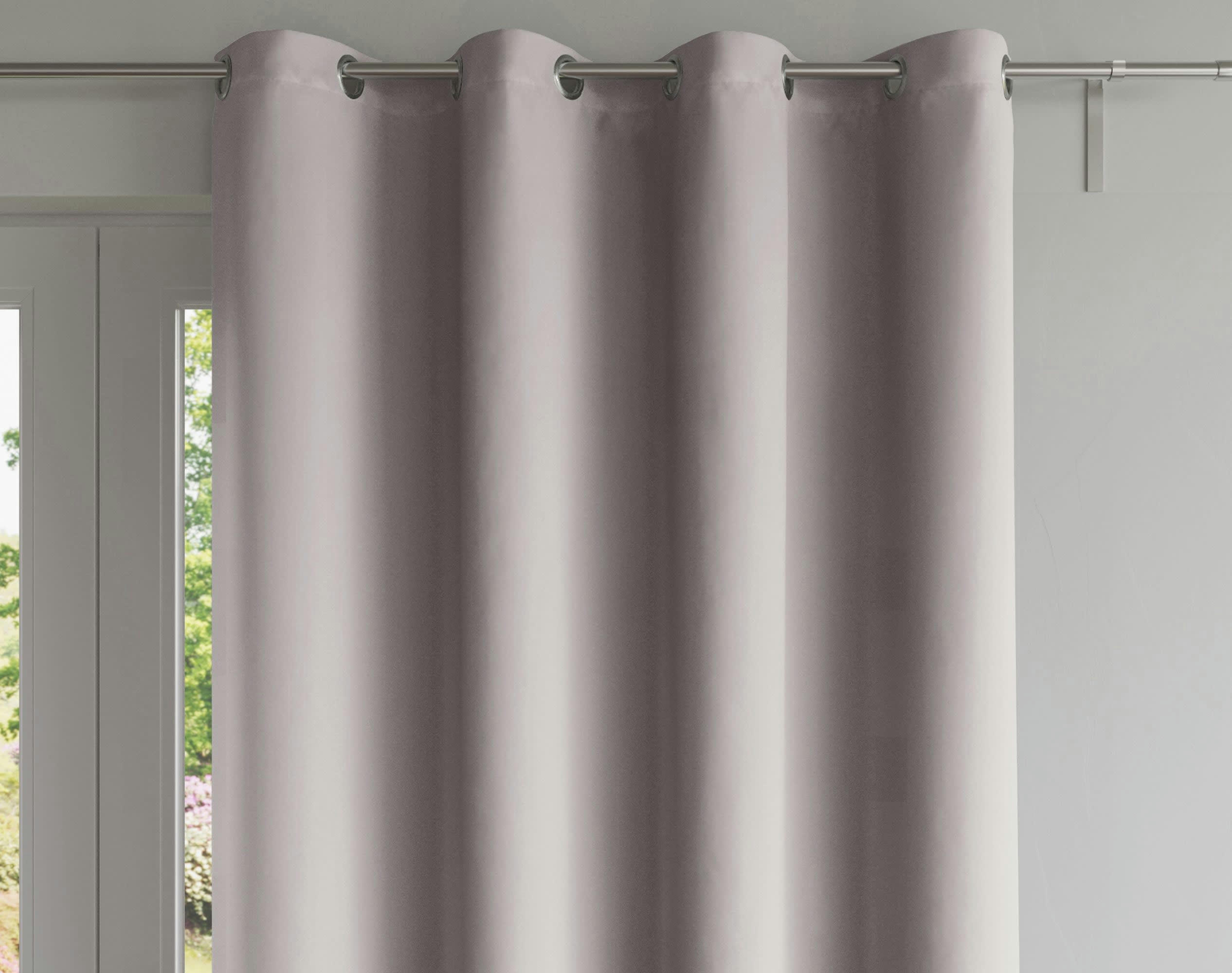 DREAMZ - Paire de rideaux 135x260 en coton gris perle