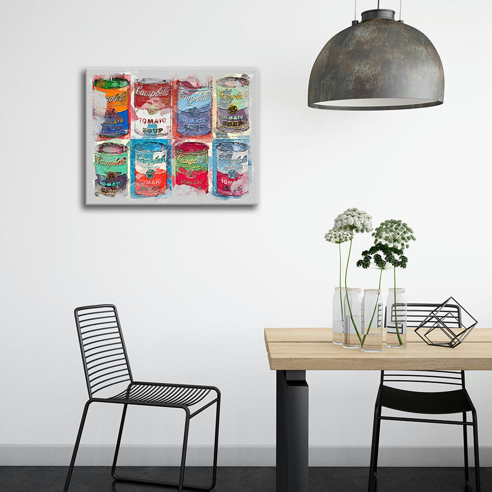 - Tableau impression sur toile Jeu de Boîtes de Conserve 50x60cm