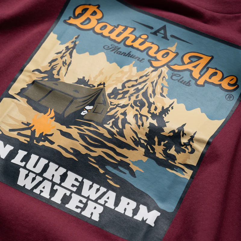 A Bathing Ape Base Camp Tee - Burgundy