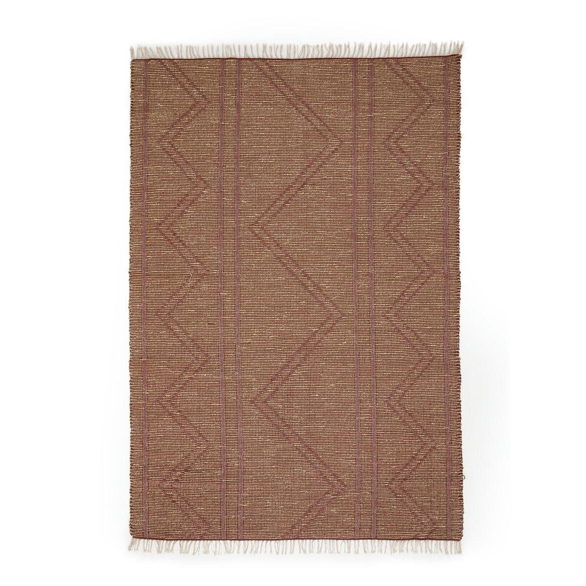 Tapis tissé plat herbier et fibres recyclées, Joan