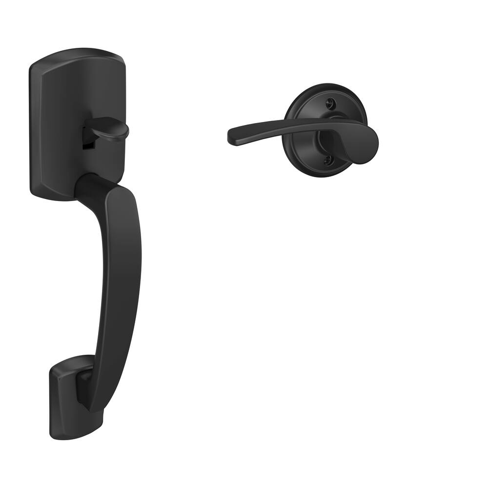 Schlage Greenwich Merano Lower Handleset, Matte Black