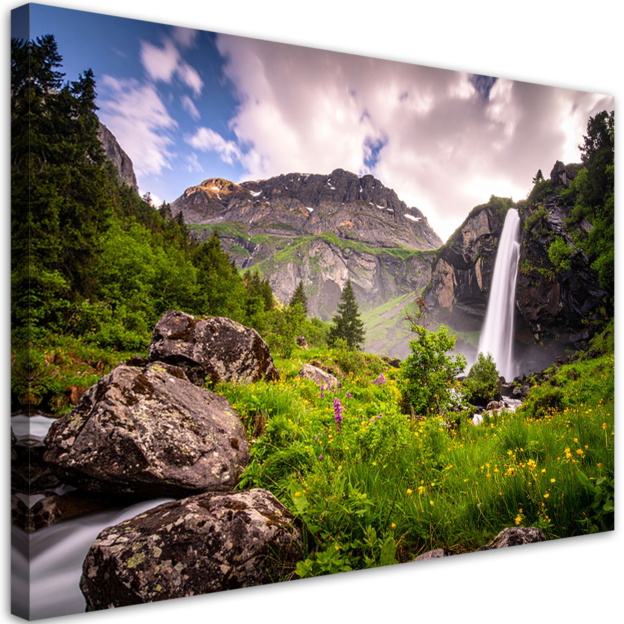 Obraz do salonu sypialni biura, Krajobraz wodospad góry natura 30x20