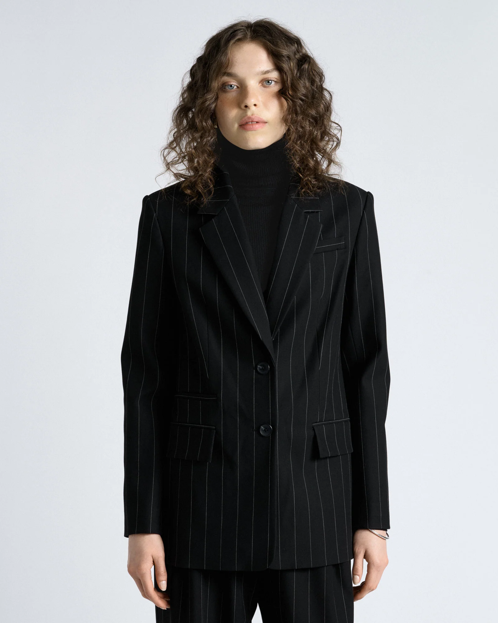Pinstripe Boyfriend Blazer