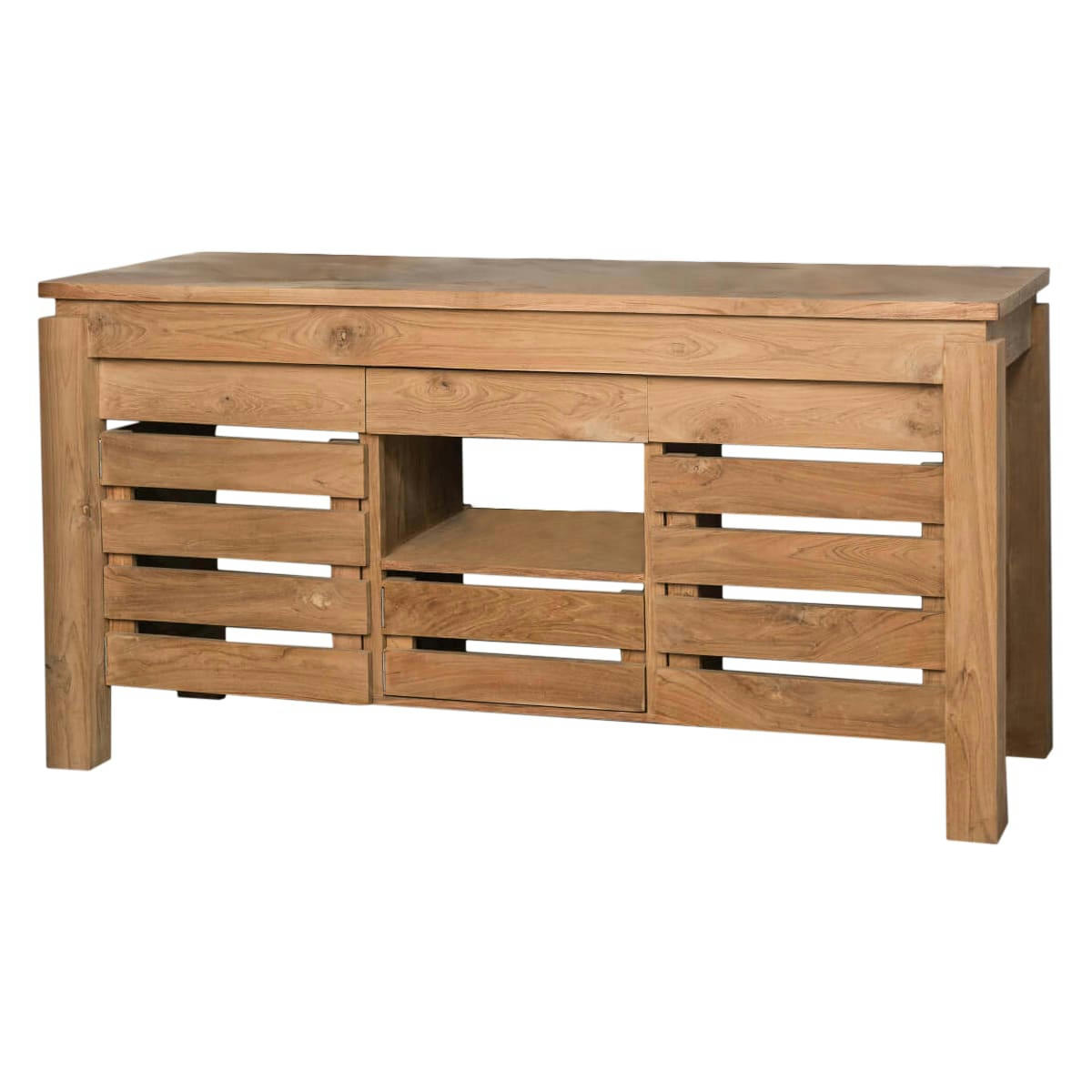 - Meuble de salle de bain en teck 2 portes 1 tiroir L145cm