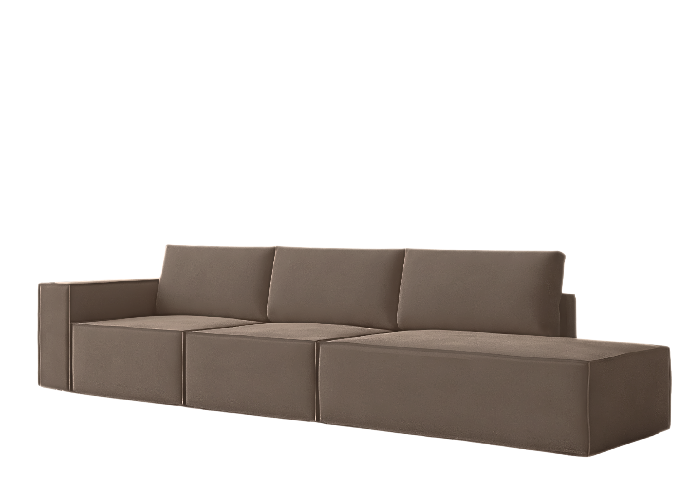 Sofa Modułowa Lewostronna SześcioosobowaGOIA Brązowa Styl Nowoczesny