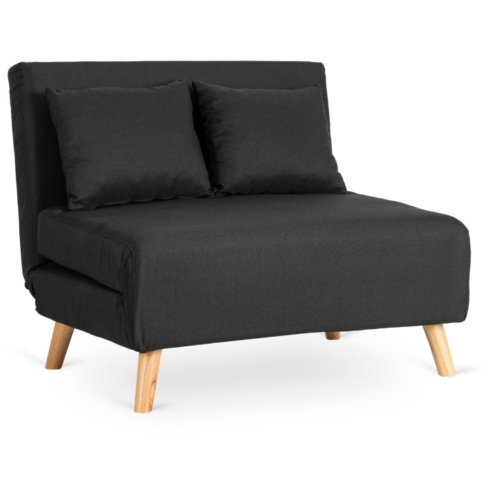 Sofa Rozkładana Do Spania Leżak Łóżko Leżanka Dwuosobowa Czarna MARRY 2