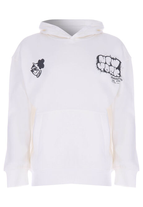 Older Boys Ecru Graffiti Hoody