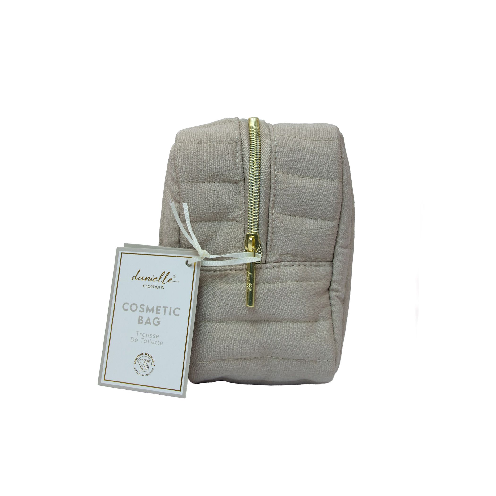 Danielle Creations Beige Slouch Small Cosmetic Make Up Bag