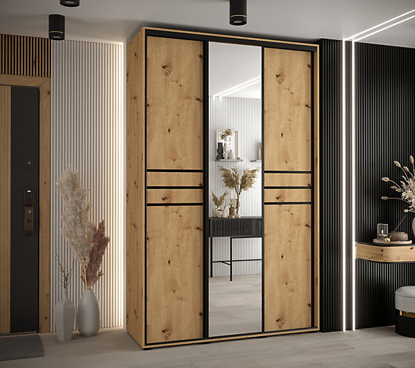 Armoire Davos 11 a portes coulissantes H. 235,2 x L. 150 x P. 45 3 portes