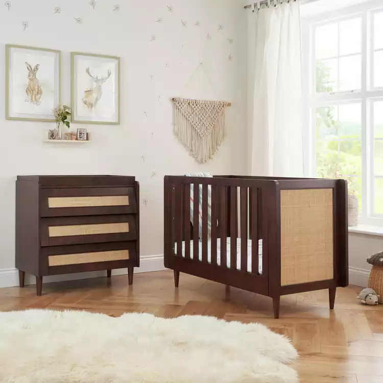 Tutti Japandi Mini 2 Piece Nursery Furniture Set - Walnut