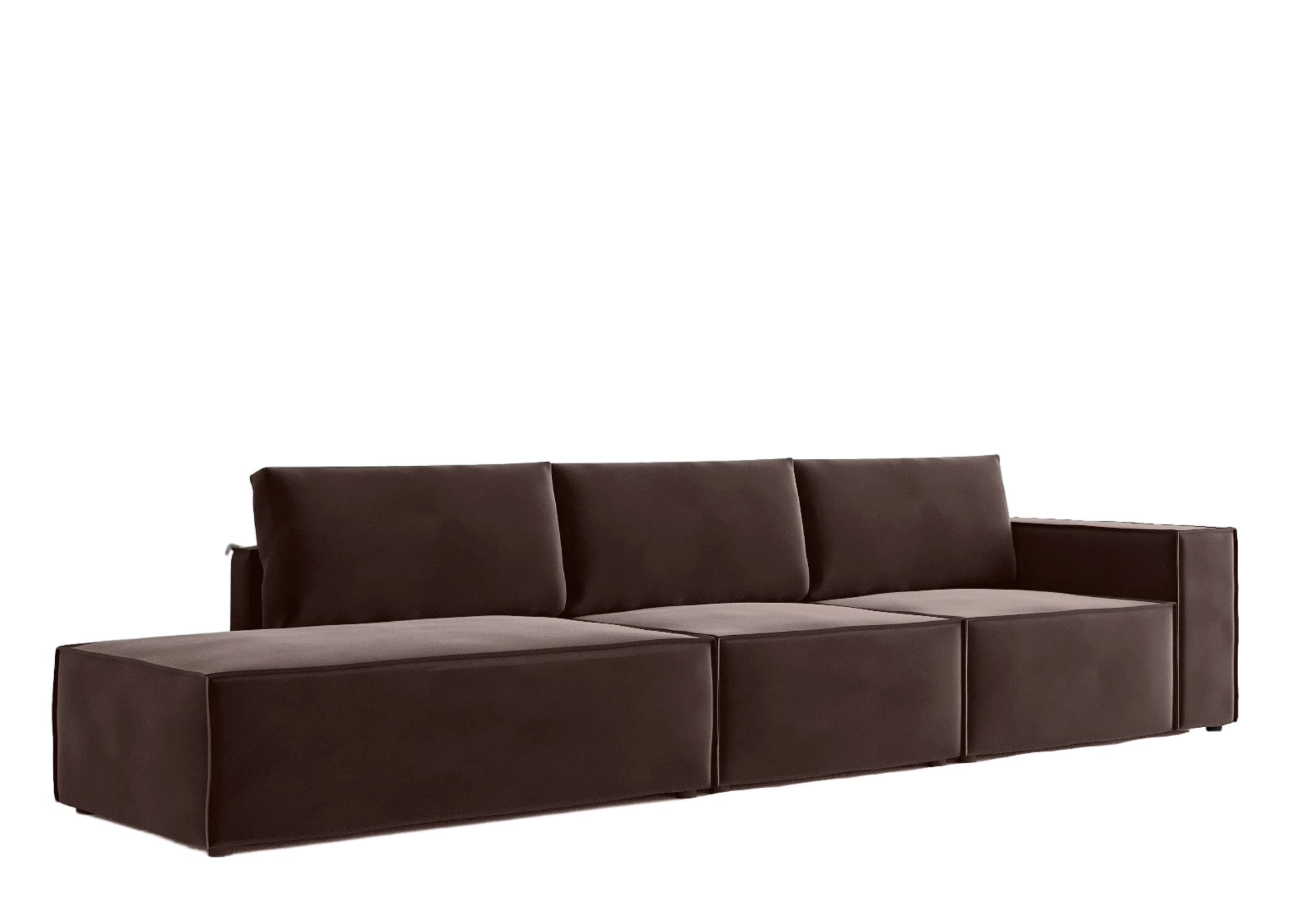 Sofa Modułowa Prawostronna TrzyosobowaGOIA Brązowa