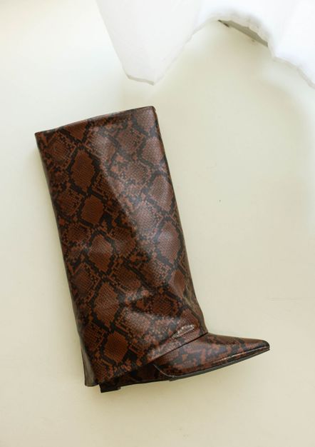 Snake hoge sleehak laarzen met flap