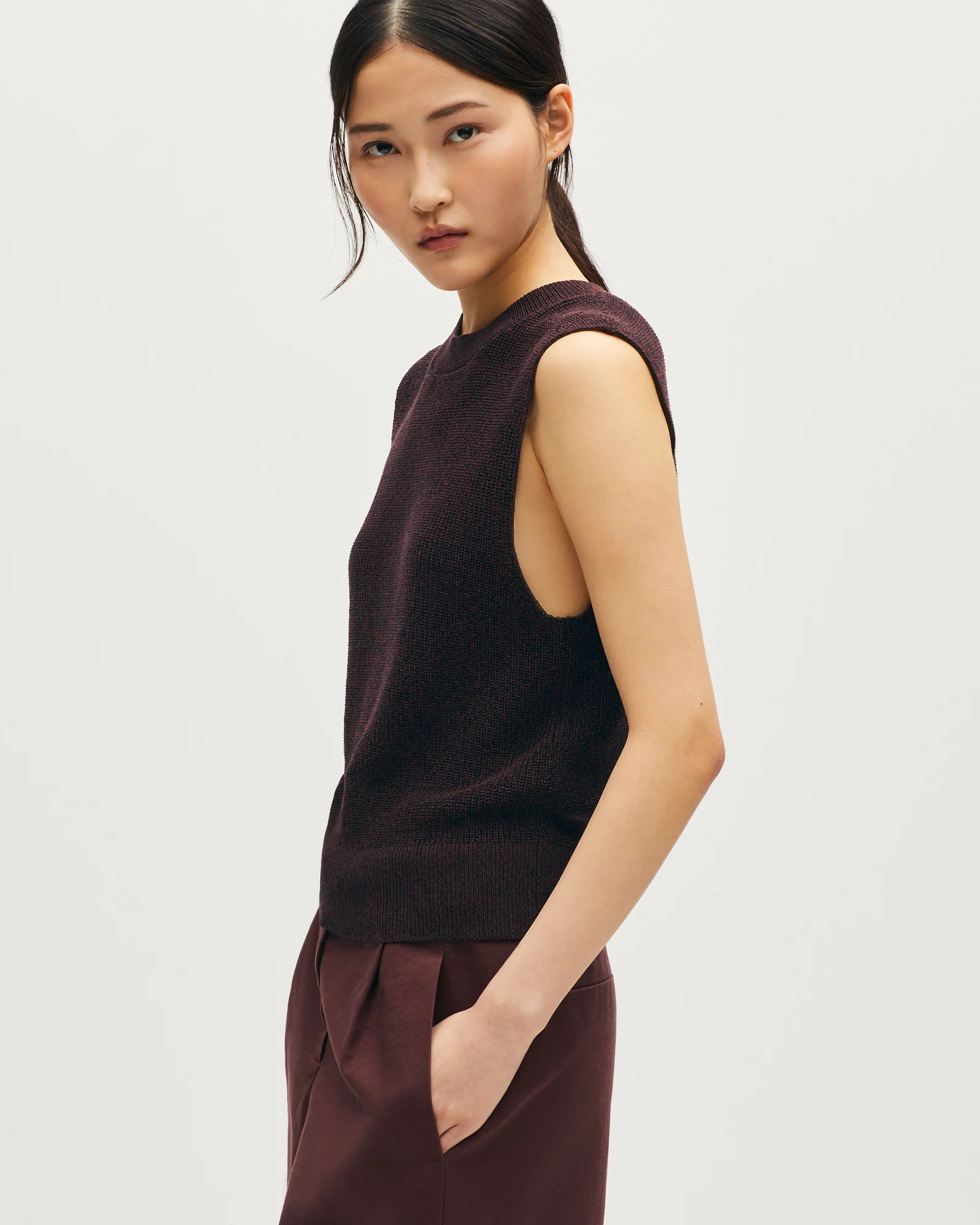 Pull dos nu boutonné en coton