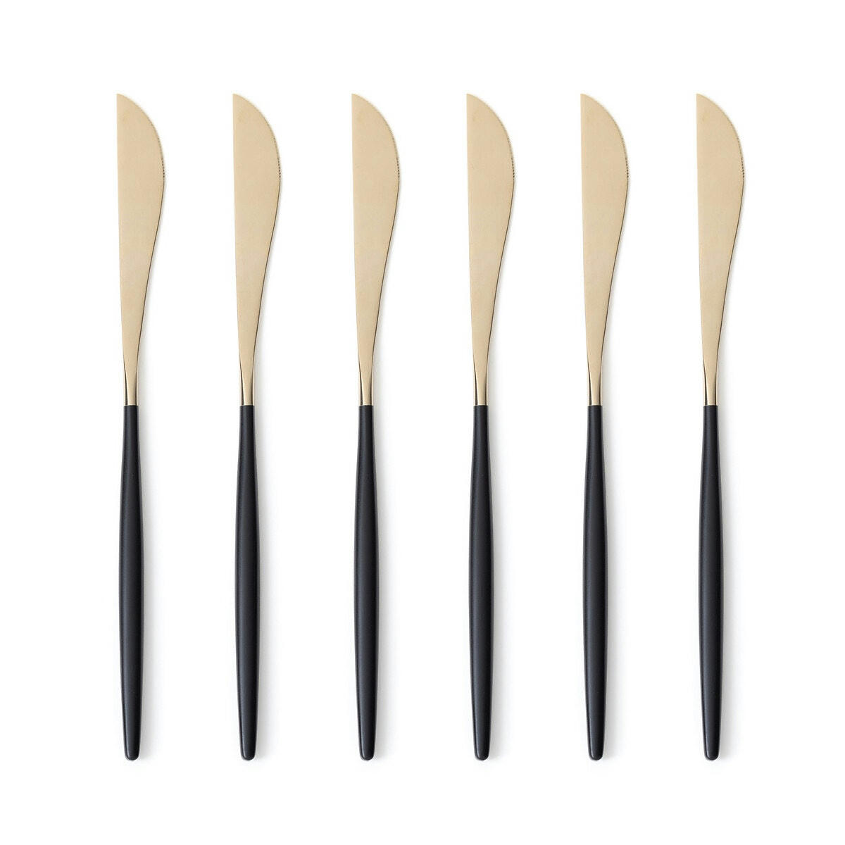 Lot de 6 couteaux inox doré, Barbule