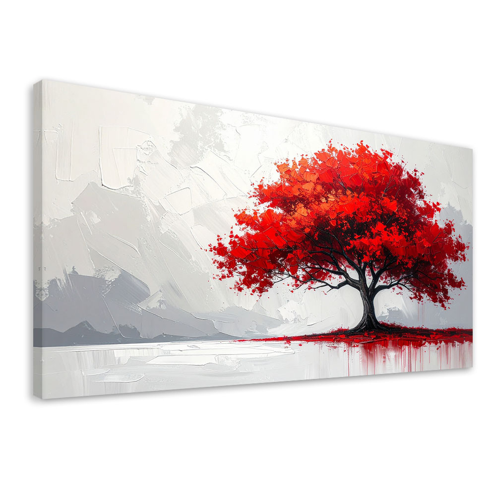 Obraz do salonu sypialni biura, Czerwone drzewo Abstrakcja Natura 80x40