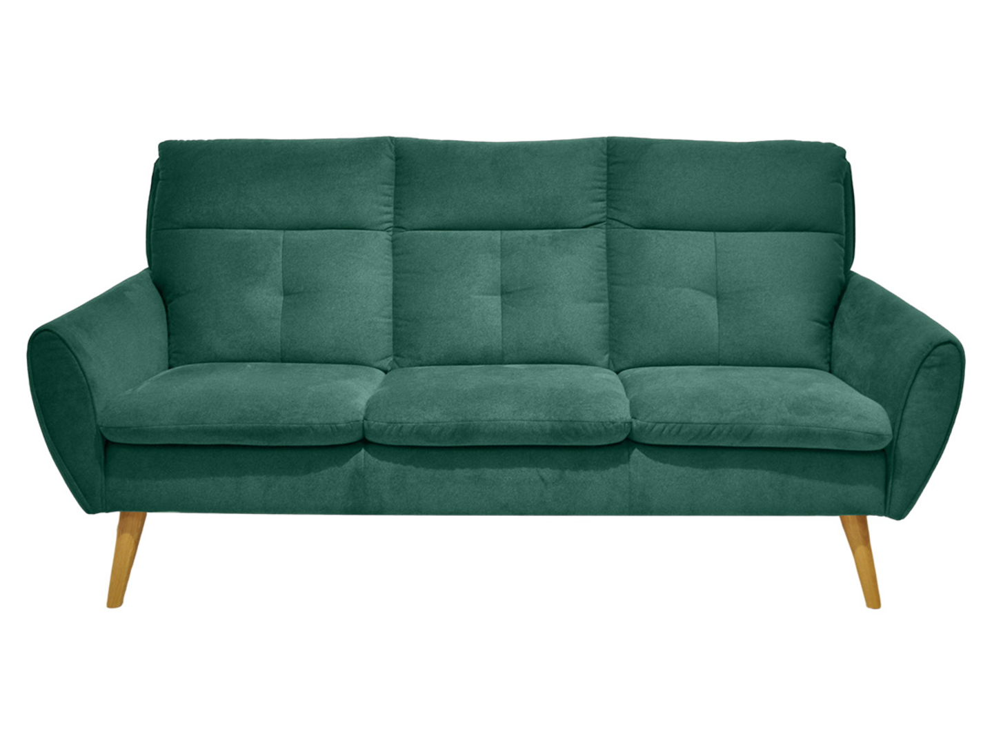 Sofa trzyosobowa Scandic nierozkładana welurowa zielona