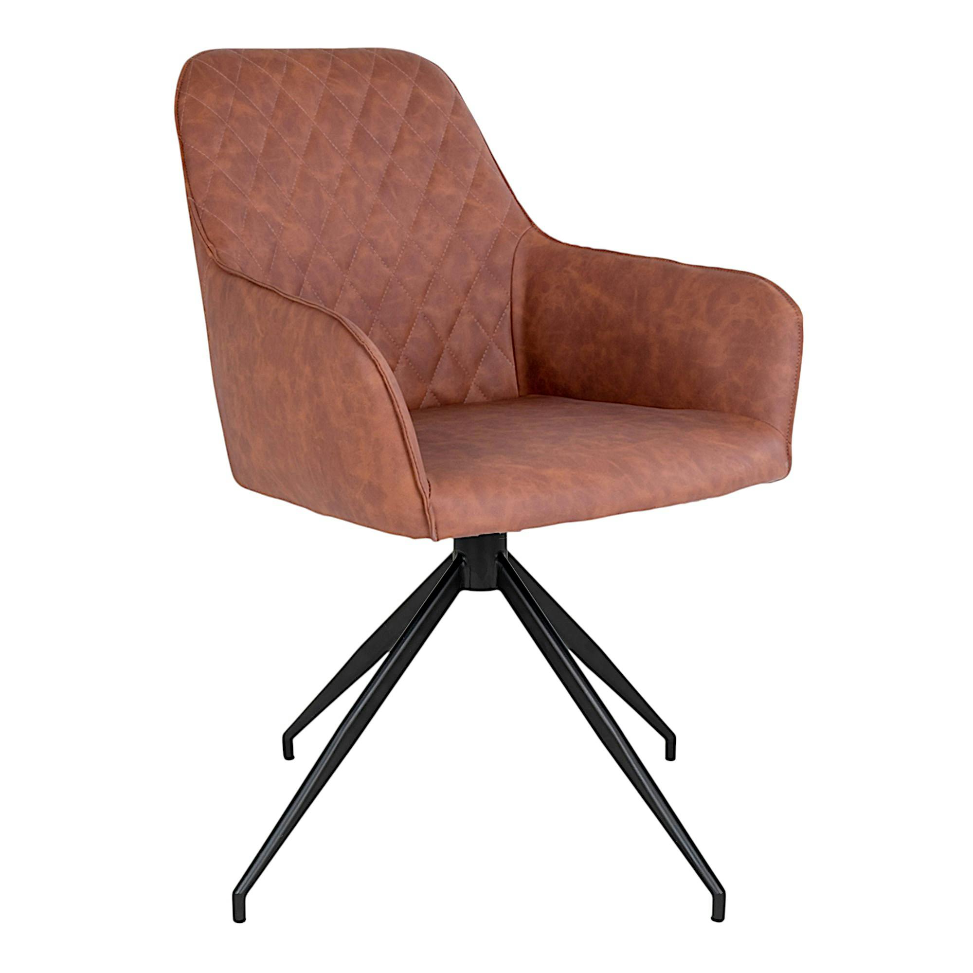Chaise pivotante marron avec accoudoirs (lot de 2) SAVONE