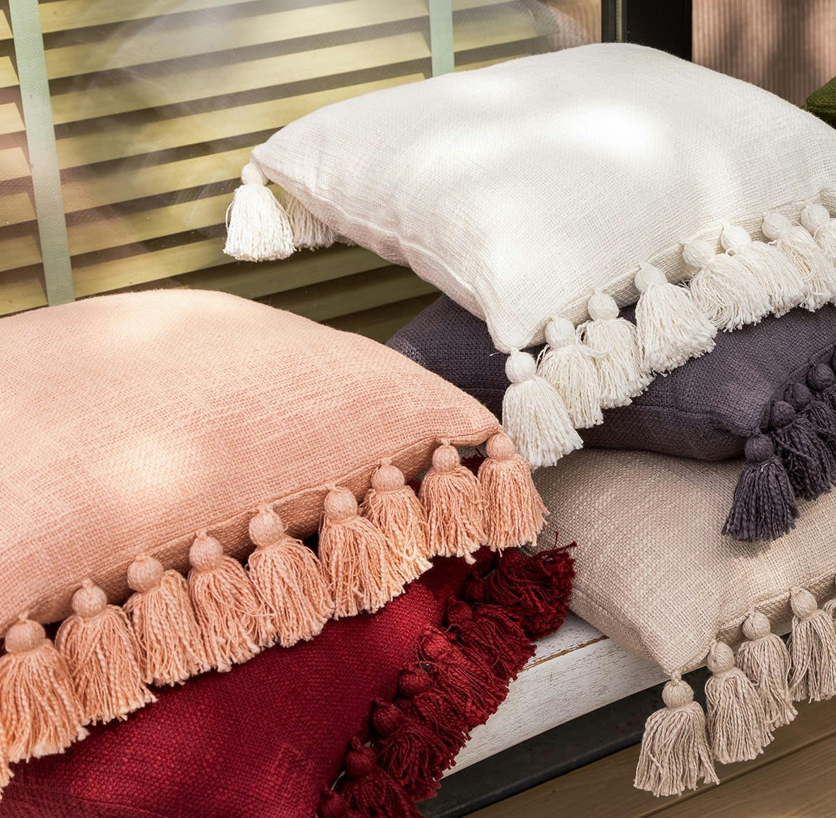 RUBY - Housse de coussin rose en coton-45x45 cm uni