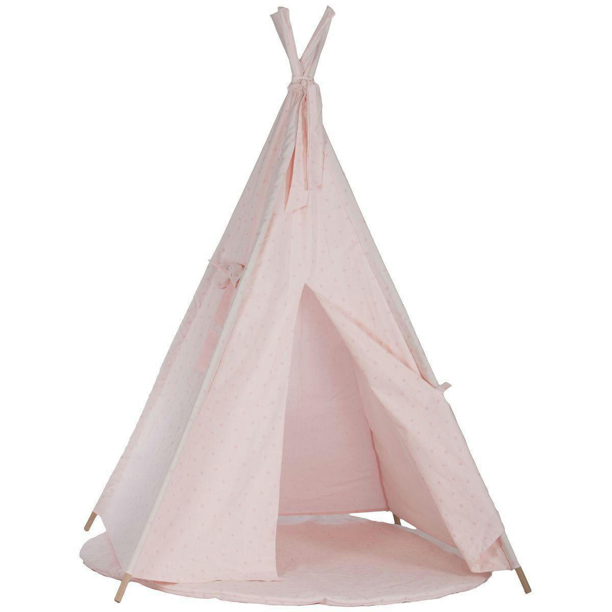 BARNA - Tapis pour tipi STARS rose
