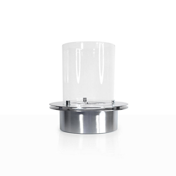 Brûleur rond en verre pour cheminée bioéthanol, bio-cheminée en acier inoxydable, 3 litres, diamètre 35 cm