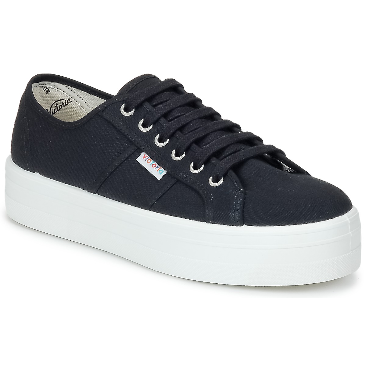 Victoria - BLUCHER LONA PLATAFORMA - Black