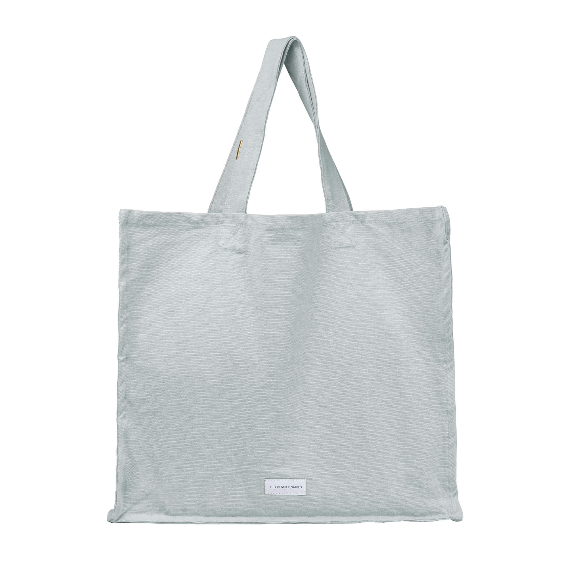 - Grand cabas en toile de coton bio bleu subtil