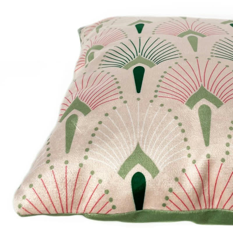 ARTY ROSE - Coussin 40x40cm Rose Art Déco Vintage