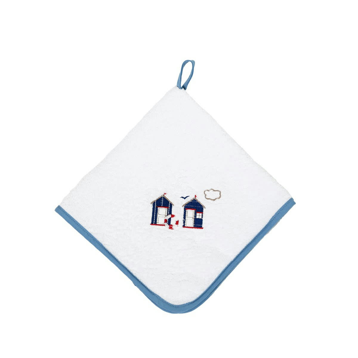 CABINE 21 - Lot de 3 torchons coton carrés Blanc 50x50 cm