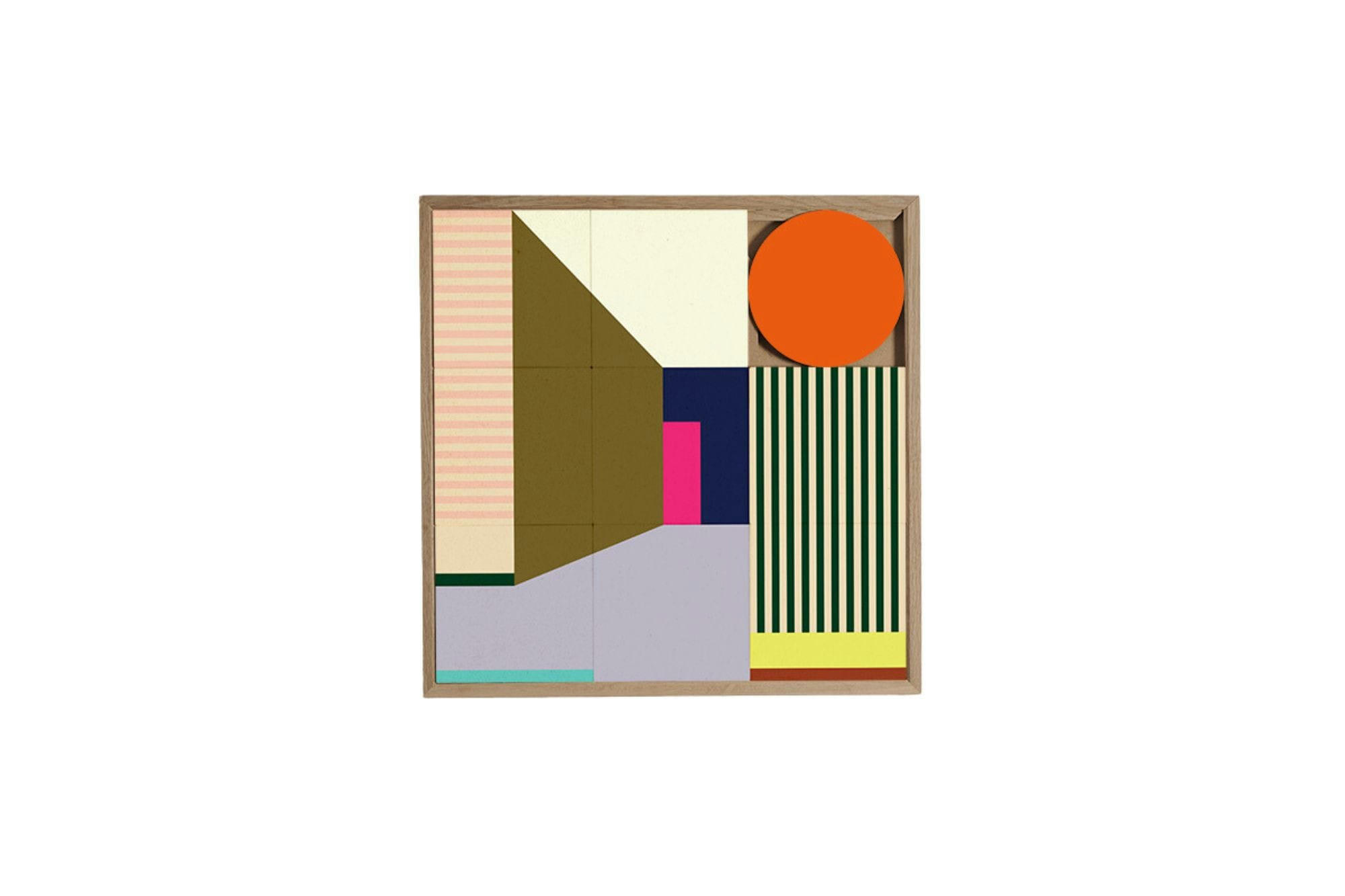 BONAIRE - Tableau en bois taquin de perspectives  48 x 48