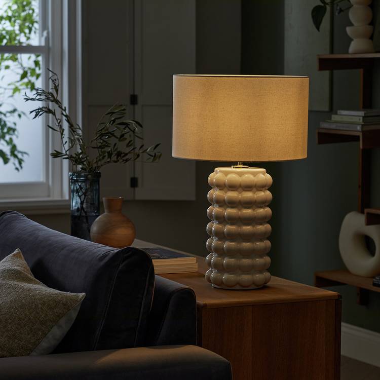 Habitat Bobble 61cm Ceramic Table Lamp - Cream