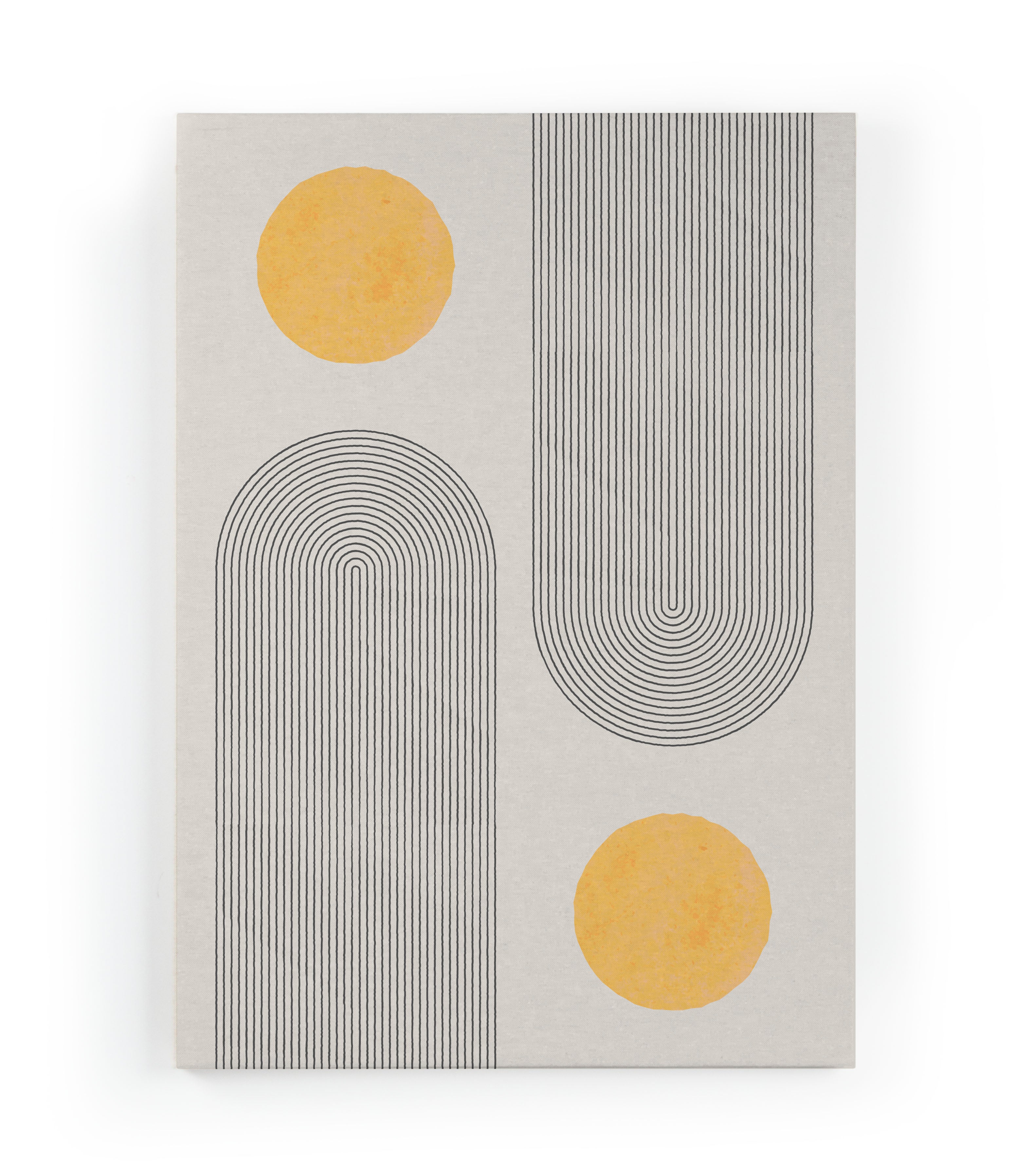 Canvas 60x40 Afdruk Geel Geometrisch