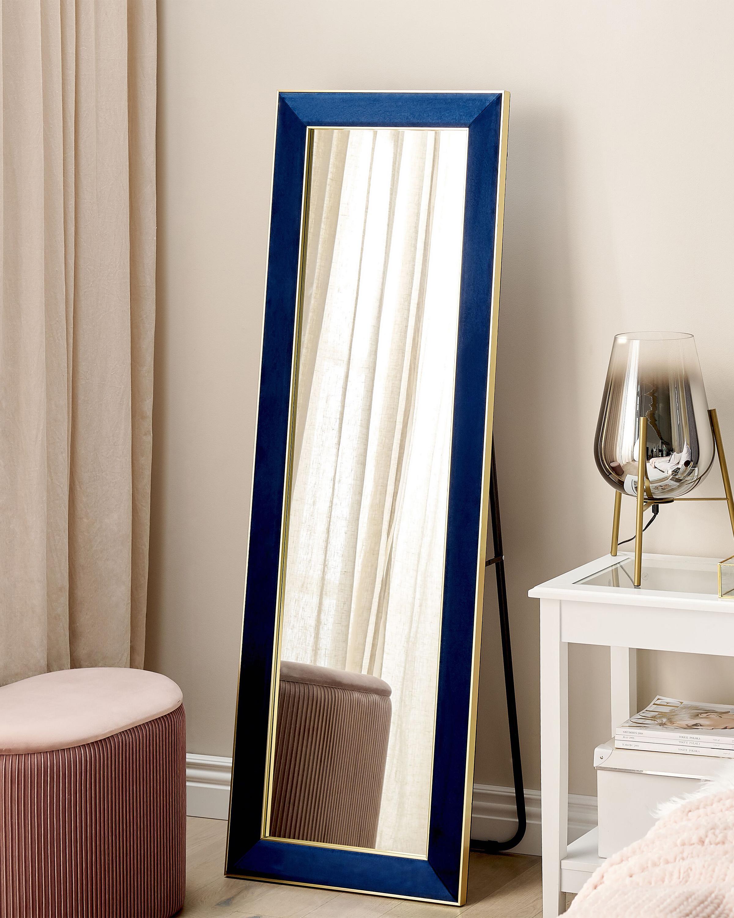 Standing Mirror LAUTREC 150 cm Velvet Navy Blue