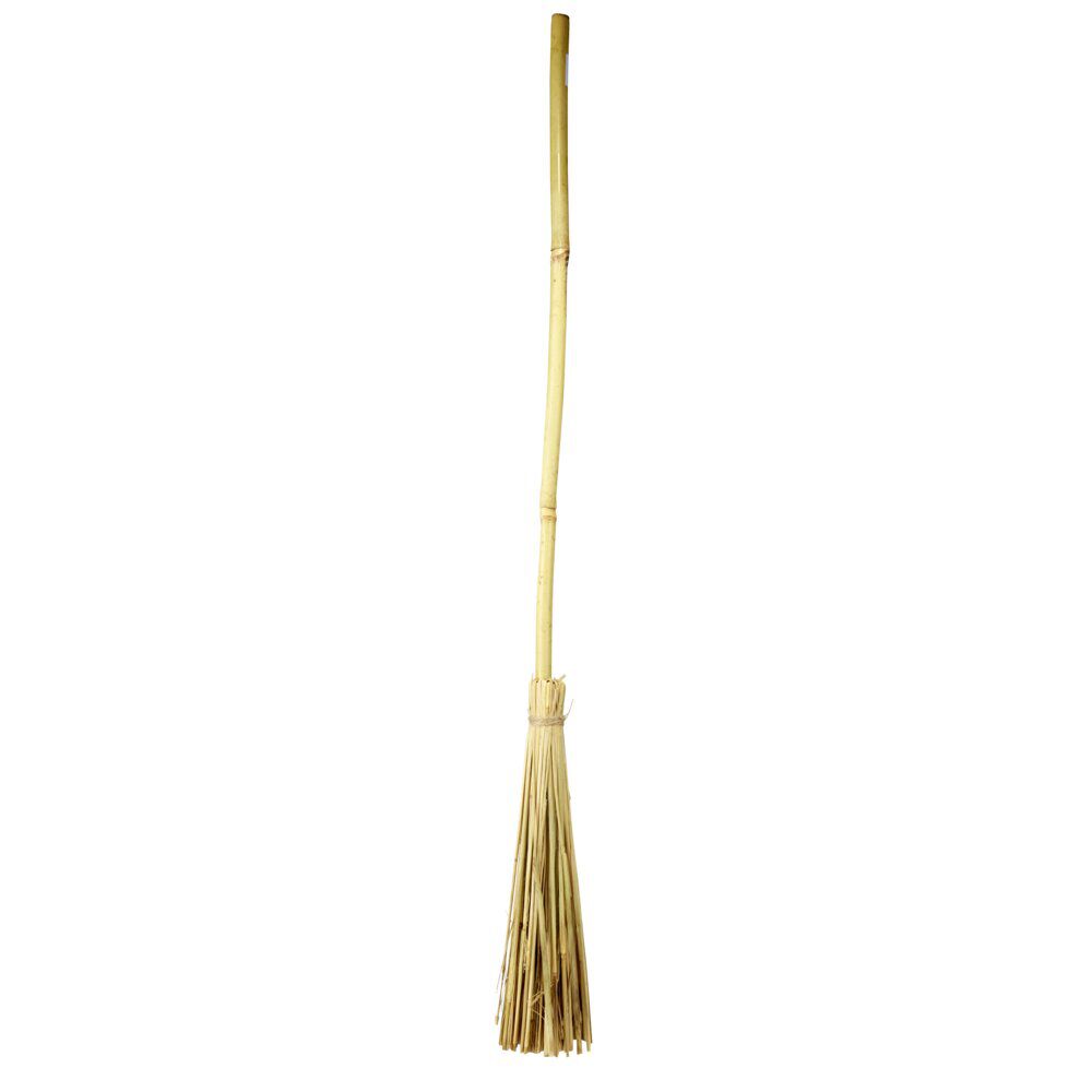 Balai de sorcière bambou naturel et paille L100cm