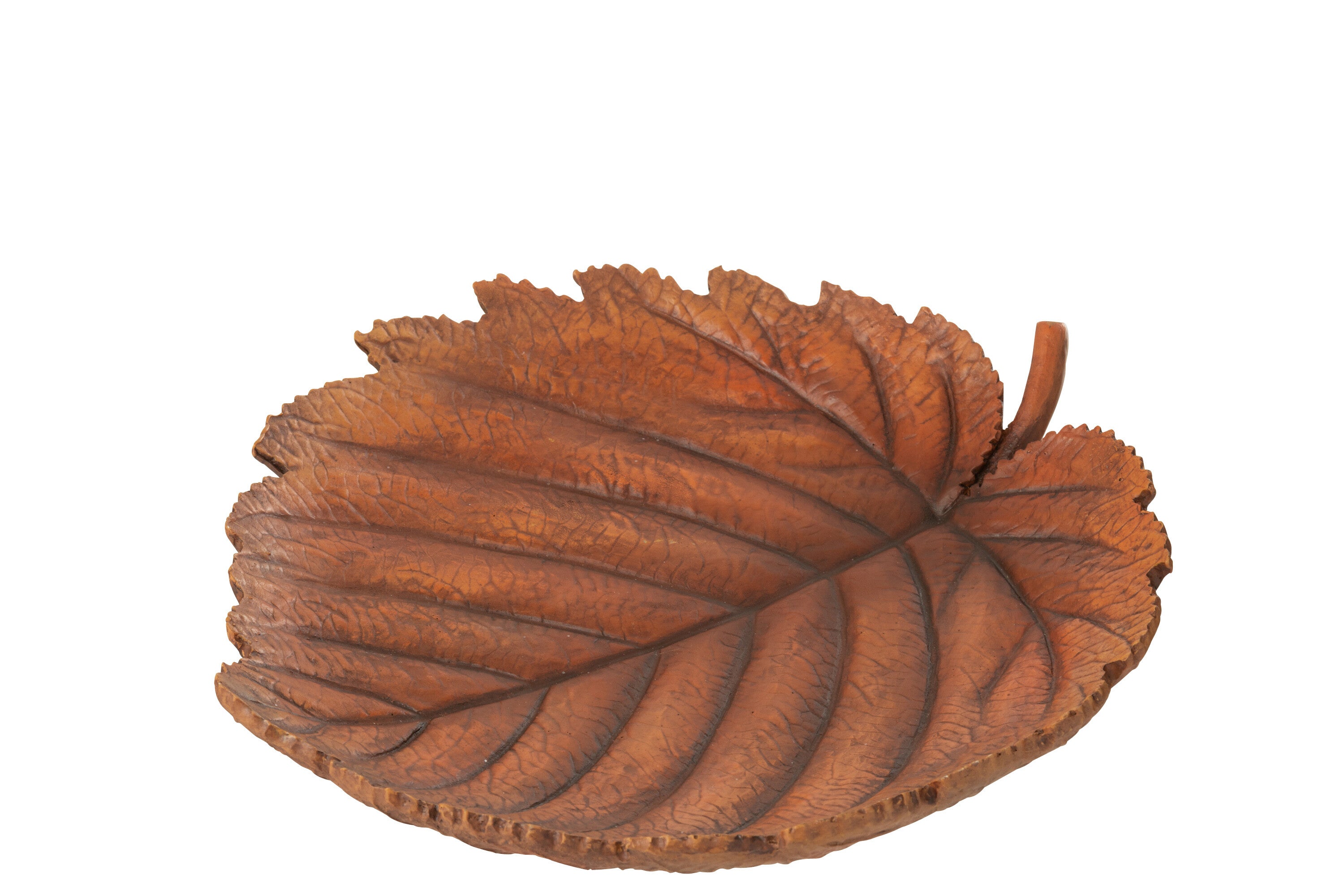 J-Line decoratie Plateau Plat Blad - polyresin - bruin