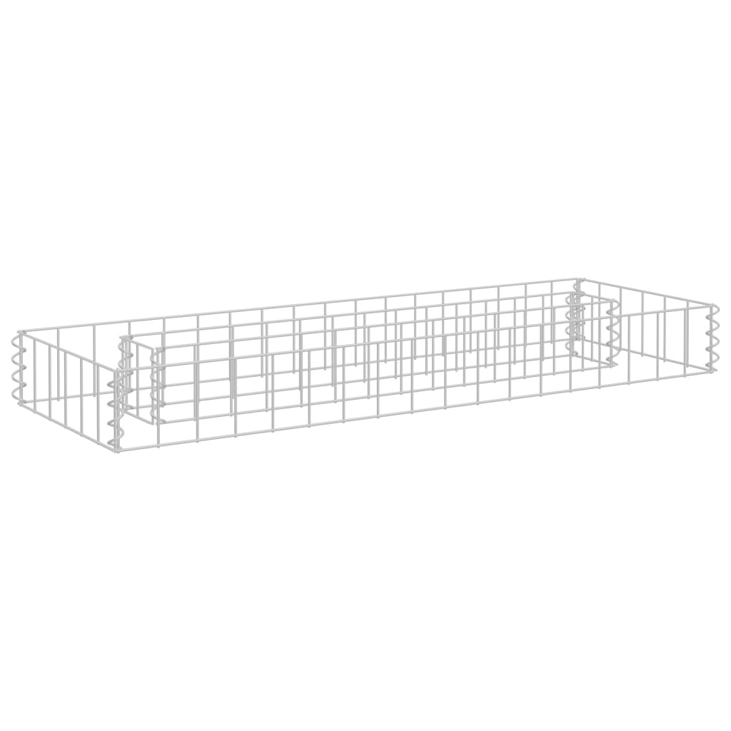 Donica gabionowa Srebrny 90 x 30 x 10 cm Stal vidaXL