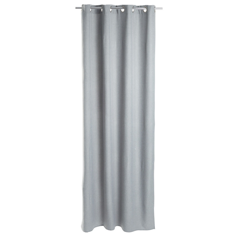 Rideau occultant à oeillets effet lin 140x240cm - 2 coloris beige ou gris