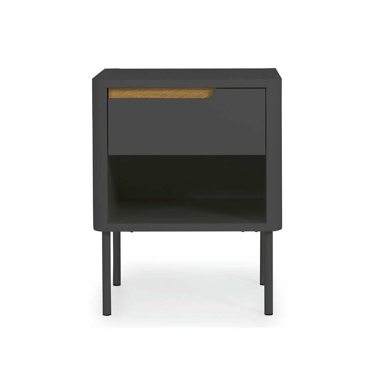 PATIPATI - Table de chevet contemporaine avec tiroir gris