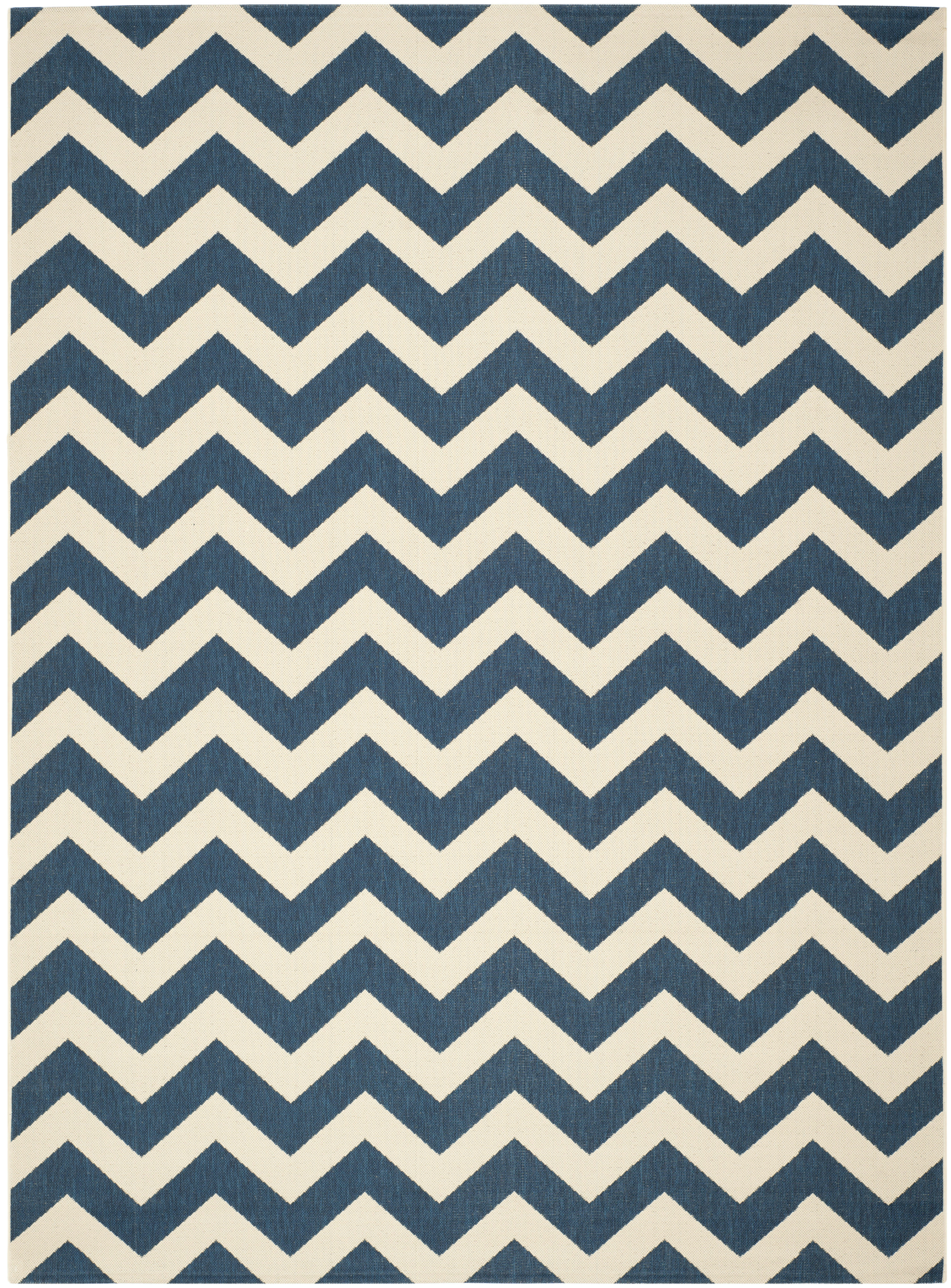 COURTYARD - Tapis interieur & exterieur en bleu marine & beige, 201 x 290 cm