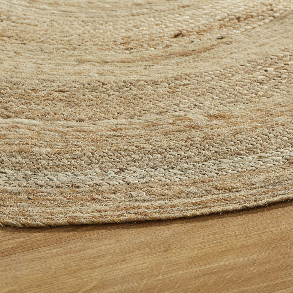 BRAGA - Tapis rond en jute tressé beige D150