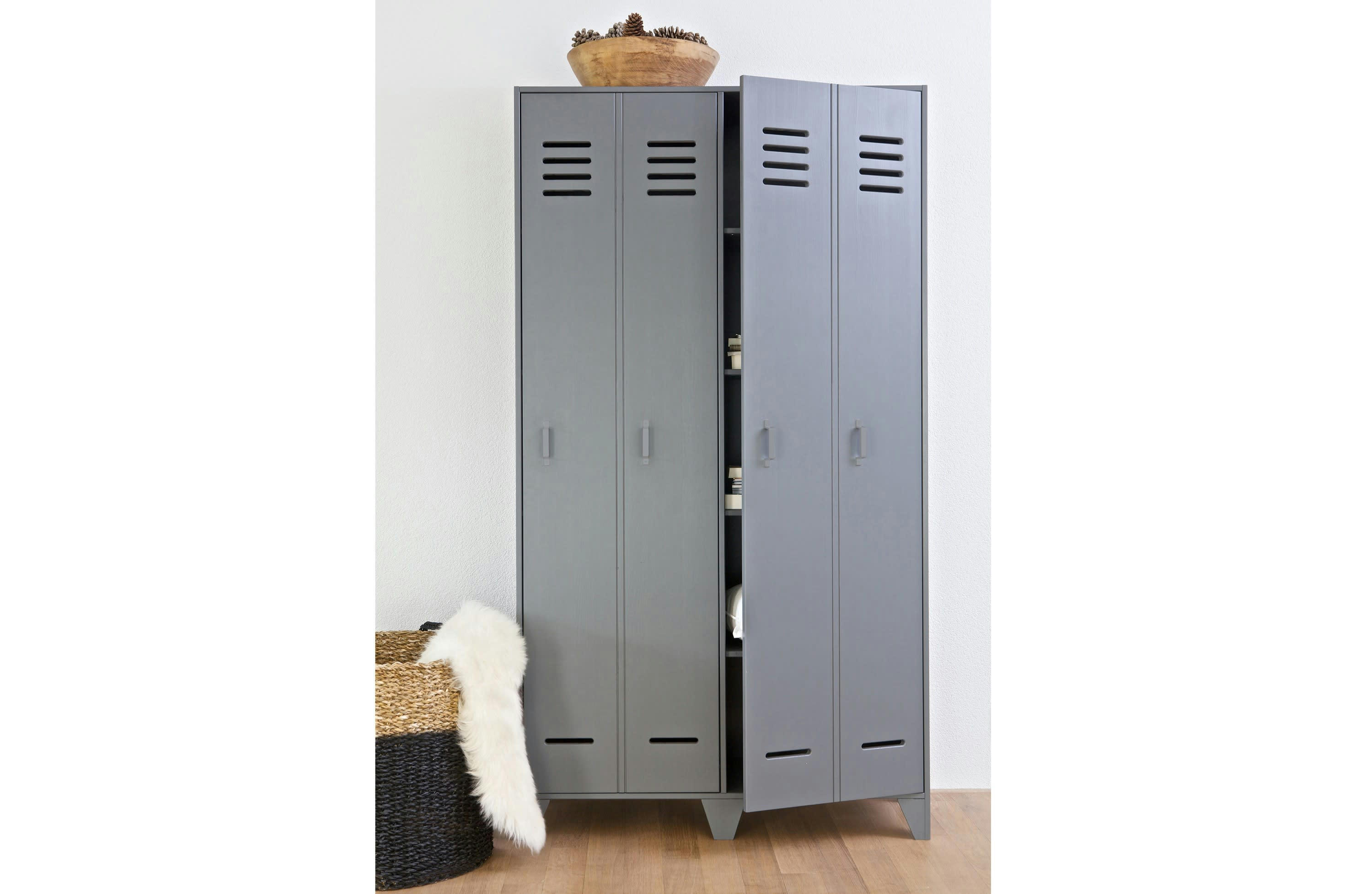 STIJN - Casier 2 portes en bois anthracite