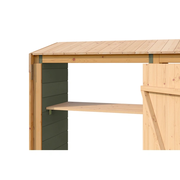Holzaufbewahrung, »Killarney«, LxBxH: 263,3x54,8x211 cm, grüngrau