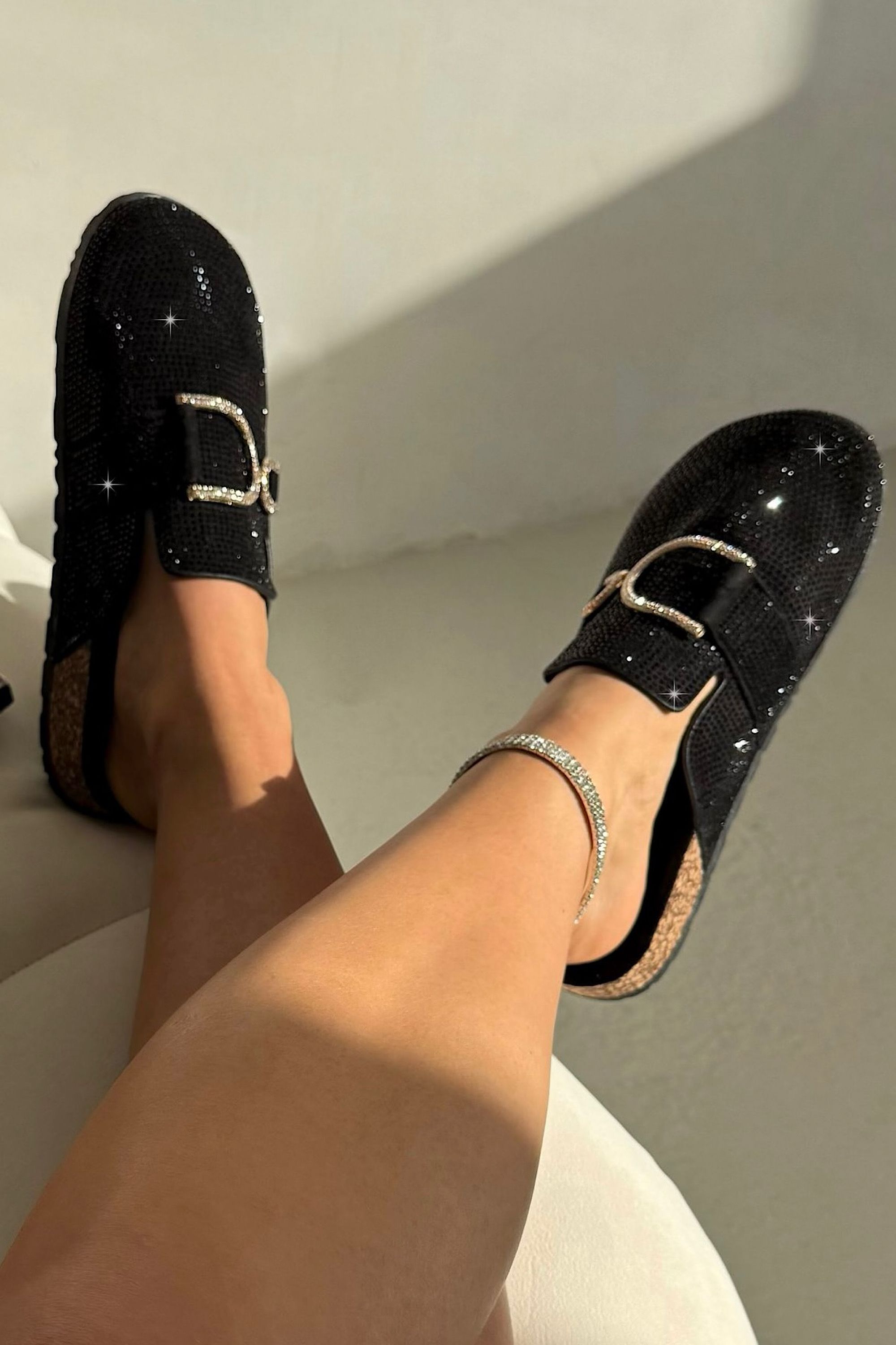 Love Lemonade Crystal Imperial Suede Slip On Clog Mules