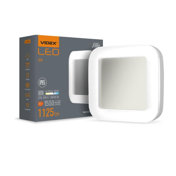 Kinkiet zewnętrzny VIKA 5000K biały LED 1x15 W 1550lm IP65 Videx