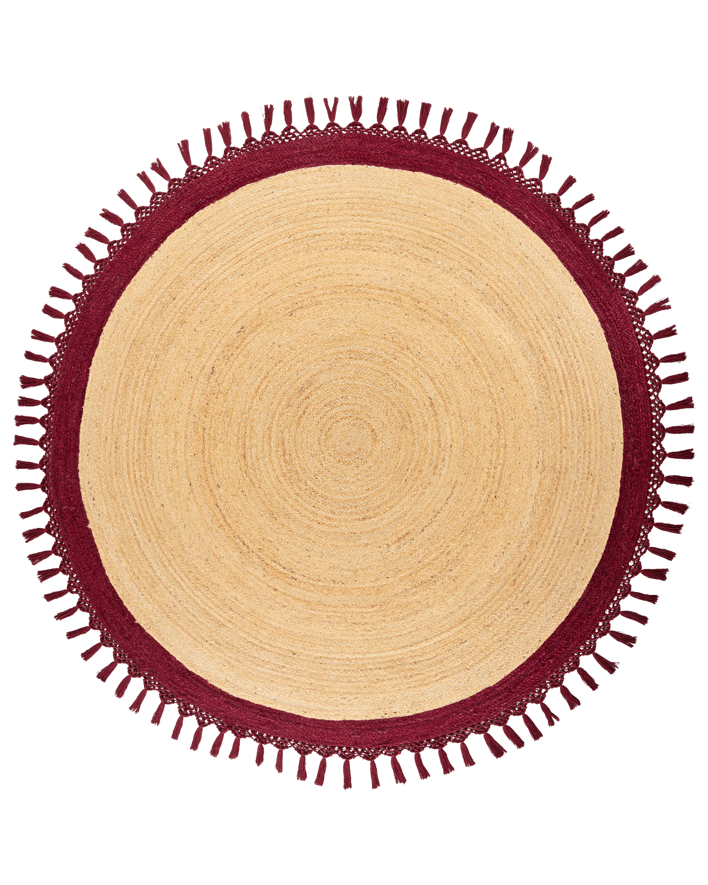 Rug MARTS Dark Red ? 140 cm Jute