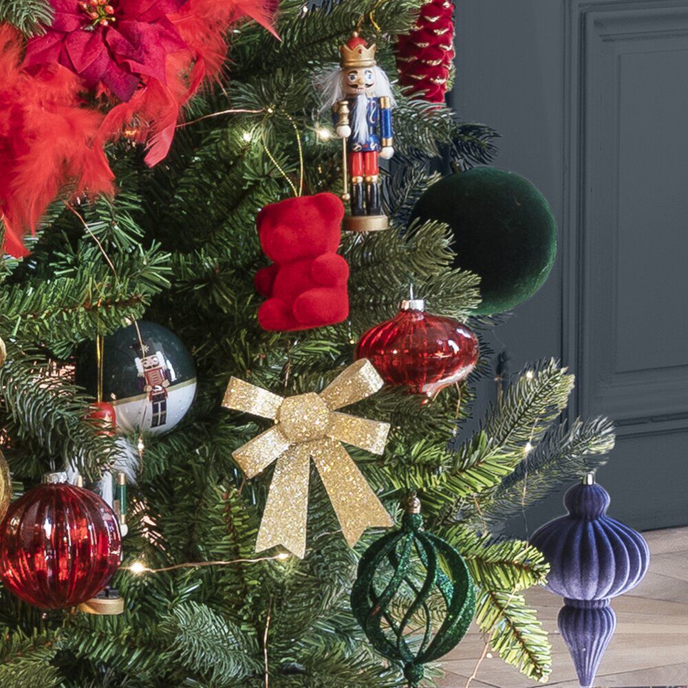 Noeud de No&euml;l doré à suspendre x3