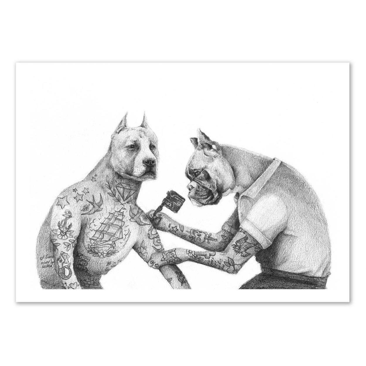 MIKE KOUBOU - THE TATTOOIST - Affiche d'art 30 x 40 cm