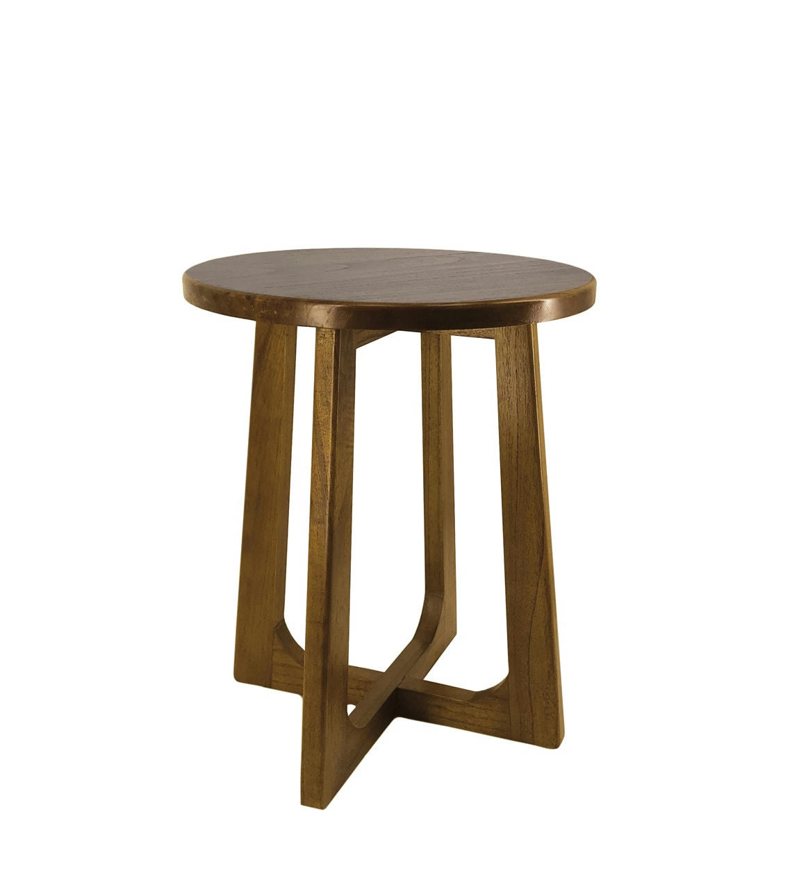 ARTIC - Table auxiliaire en bois marron diamètre 45 cm
