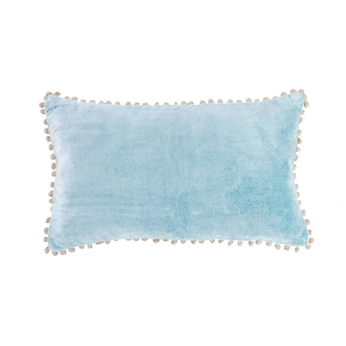 CLEO - Coussin velours de coton  50x30 vert céladon